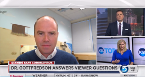 Dr. Ryan Gottfredson interviews on the television
